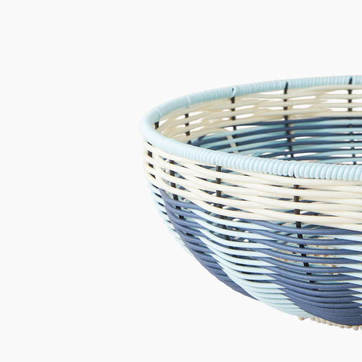 EH Coastlinear Plastic Serving Ware 30 Cm Blue - Cream