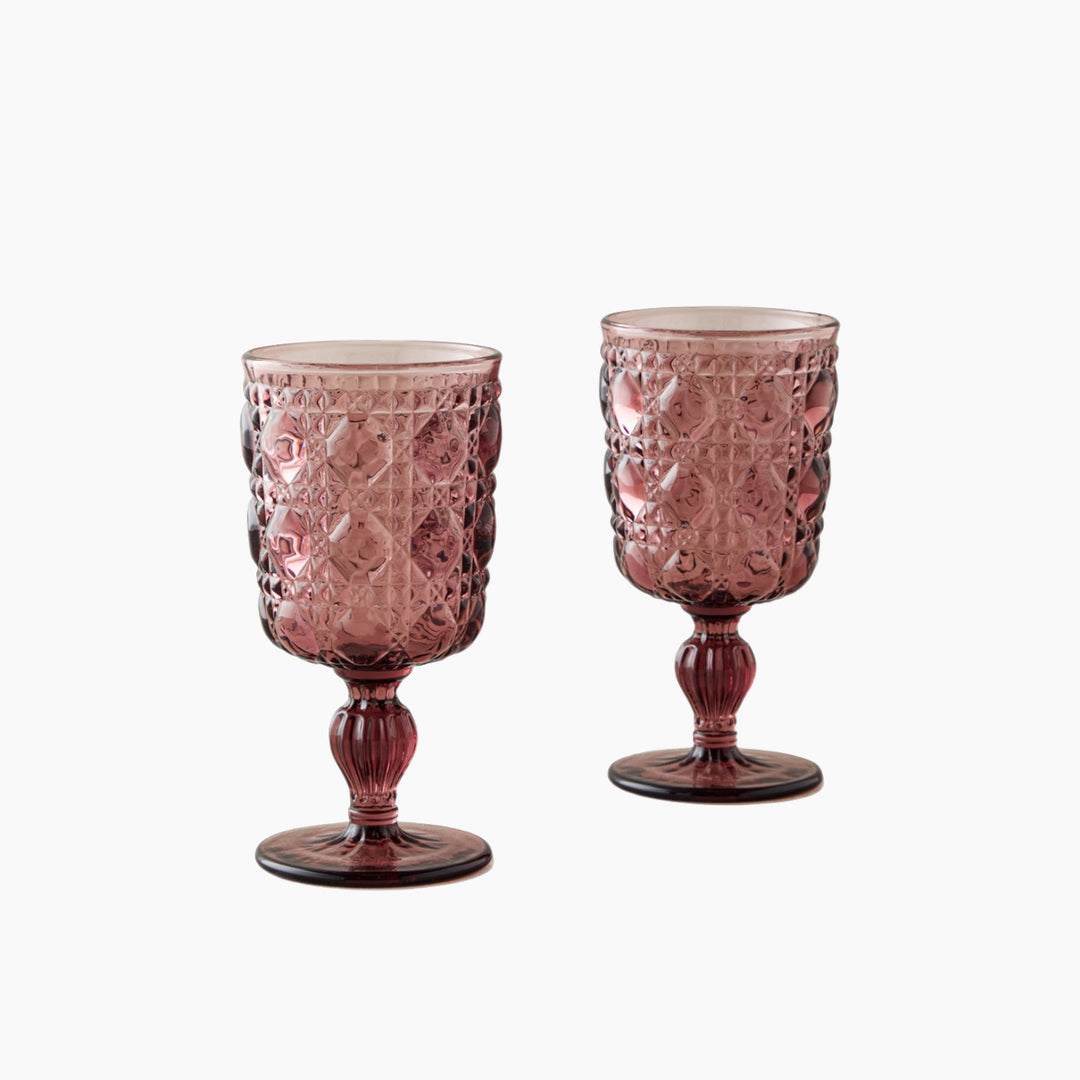 EH Crysta Glass 2 Pcs Chalice 250 Ml Pınk