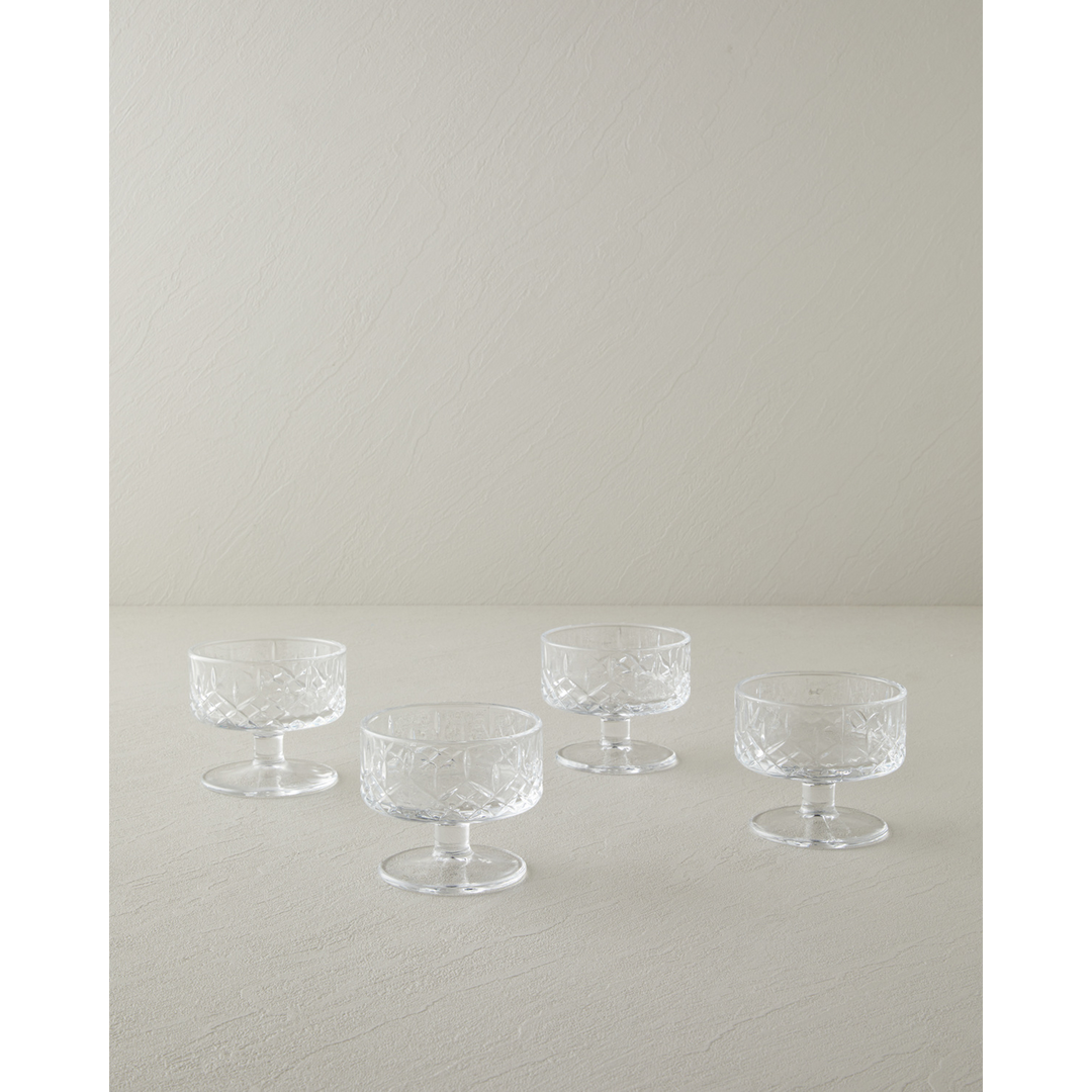 EH Trigon Glass 4 Pcs Cup 160 Ml Transparent