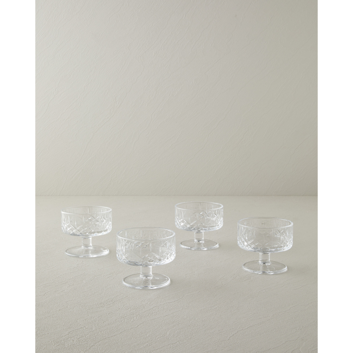 EH Trigon Glass 4 Pcs Cup 160 Ml Transparent