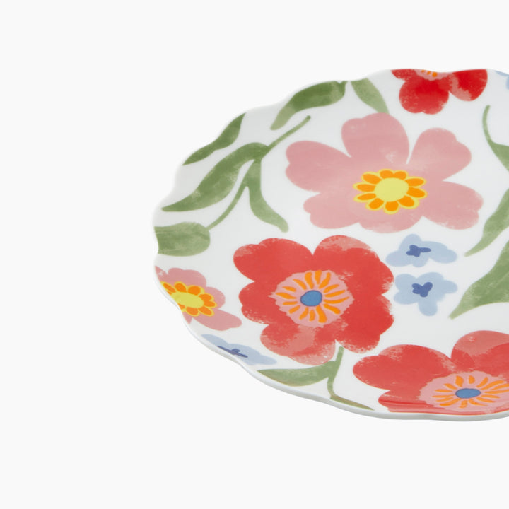 EH Bright Bloom New Bone China Cake Plate 19 Cm Colored