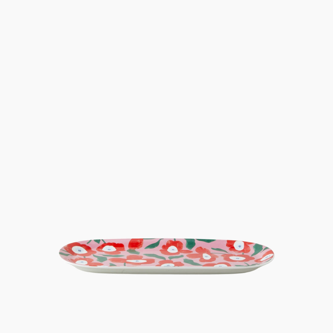 EH Bright Parade New Bone China Rectangular Plate 15X33 Cm Colored