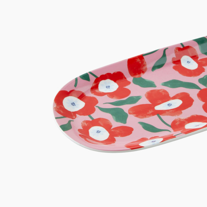 EH Bright Parade New Bone China Rectangular Plate 15X33 Cm Colored