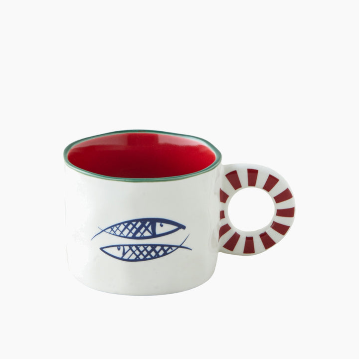 EH Mariner Fishy New Bone China Mug 260 Ml Blue - Red - Green