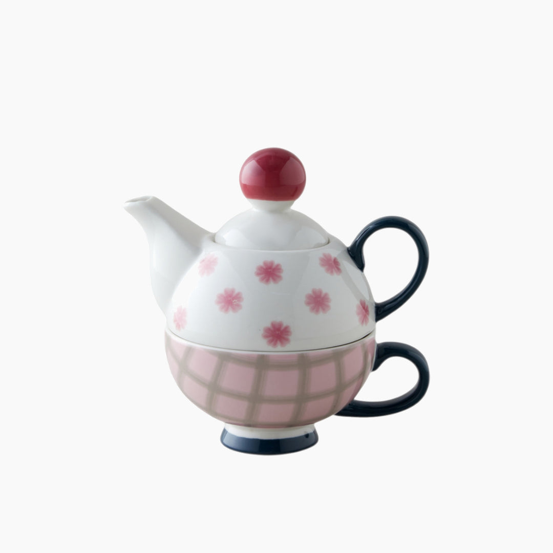EH Florentis New Bone China Tea Pot Set 400 – 290 Ml Pink - Green