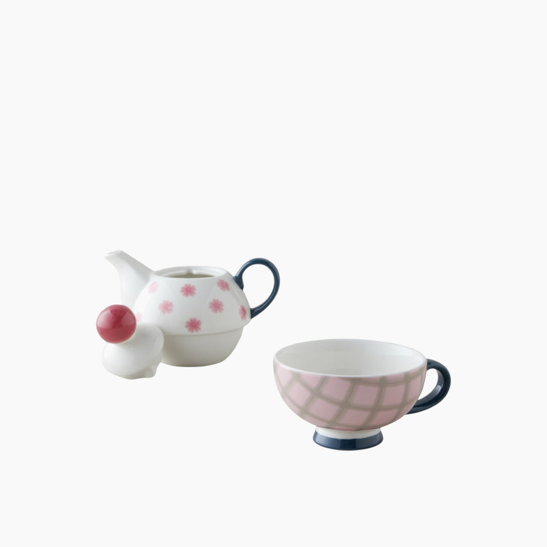 EH Florentis New Bone China Tea Pot Set 400 – 290 Ml Pink - Green