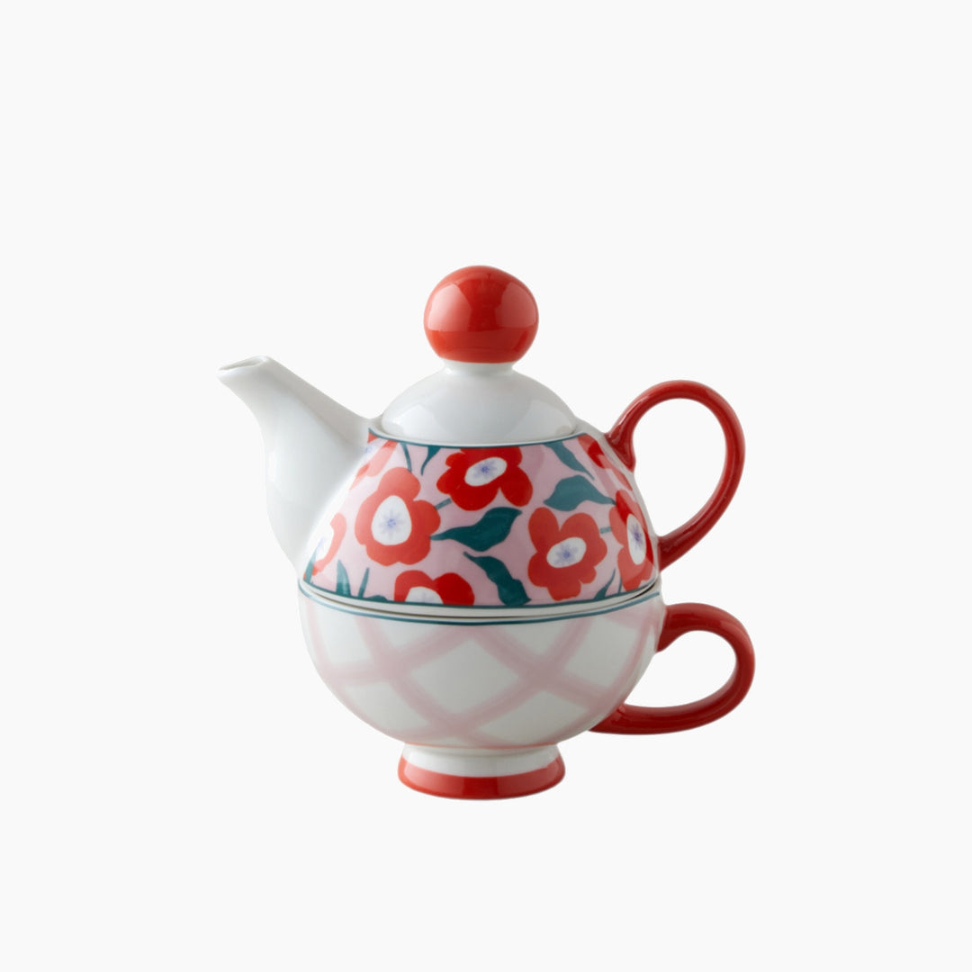 EH Bright Parade New Bone China Tea Pot Set 400 – 290 Ml Red