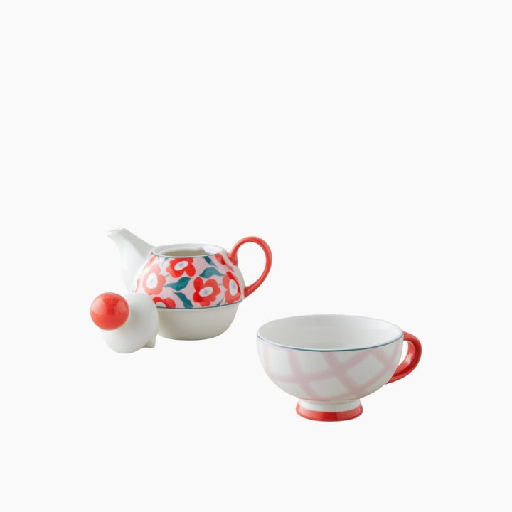 EH Bright Parade New Bone China Tea Pot Set 400 – 290 Ml Red