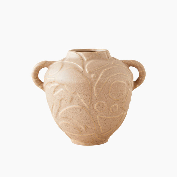 EH Raya Ceramic Vase 19 Cm Beige