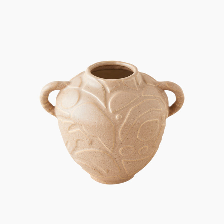 EH Raya Ceramic Vase 19 Cm Beige