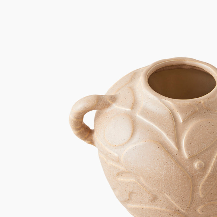 EH Raya Ceramic Vase 19 Cm Beige