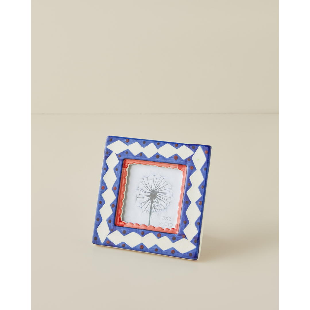 EH Living Karla Stoneware Photo Frame 8X8 Cm Multicolor