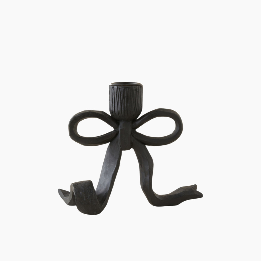 EH Antique Ribbon Polyresin Decorative Object 11,5 Cm Black