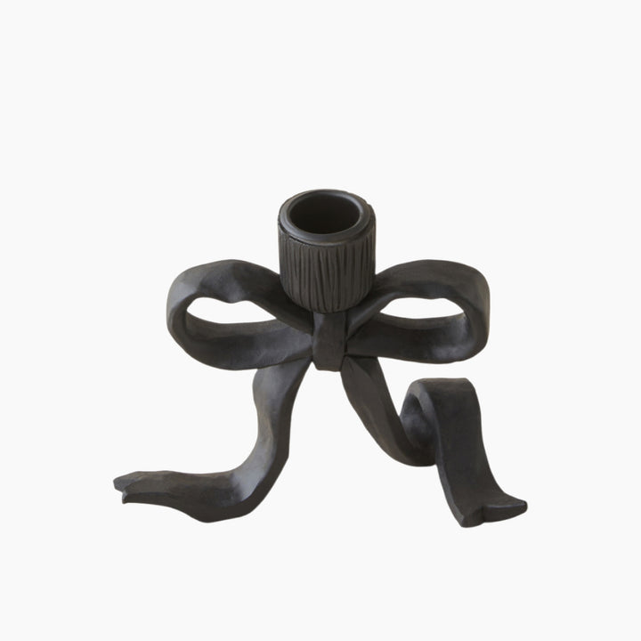 EH Antique Ribbon Polyresin Decorative Object 11,5 Cm Black