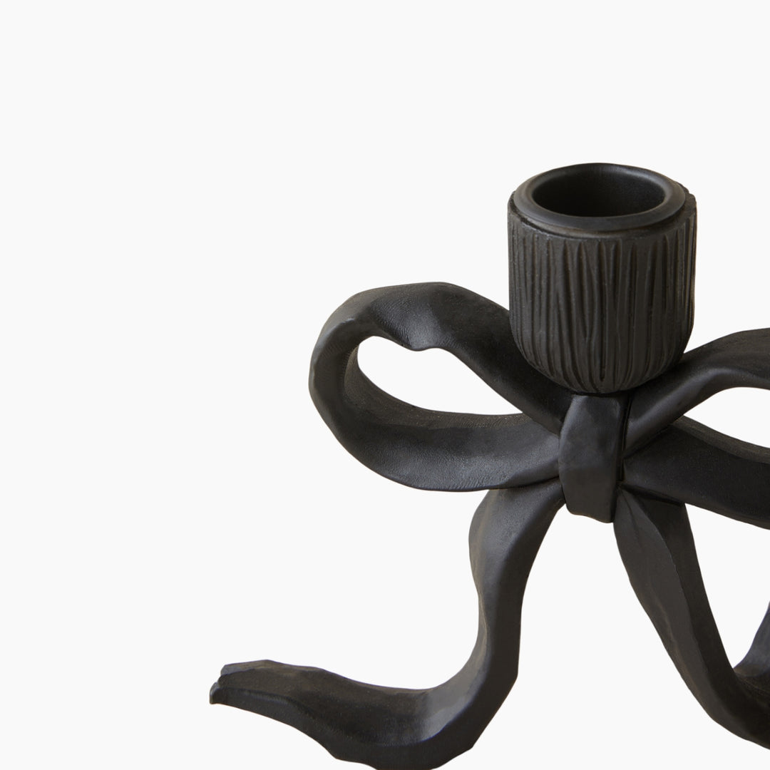 EH Antique Ribbon Polyresin Decorative Object 11,5 Cm Black