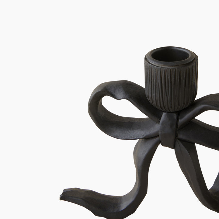 EH Antique Ribbon Polyresin Decorative Object 11,5 Cm Black