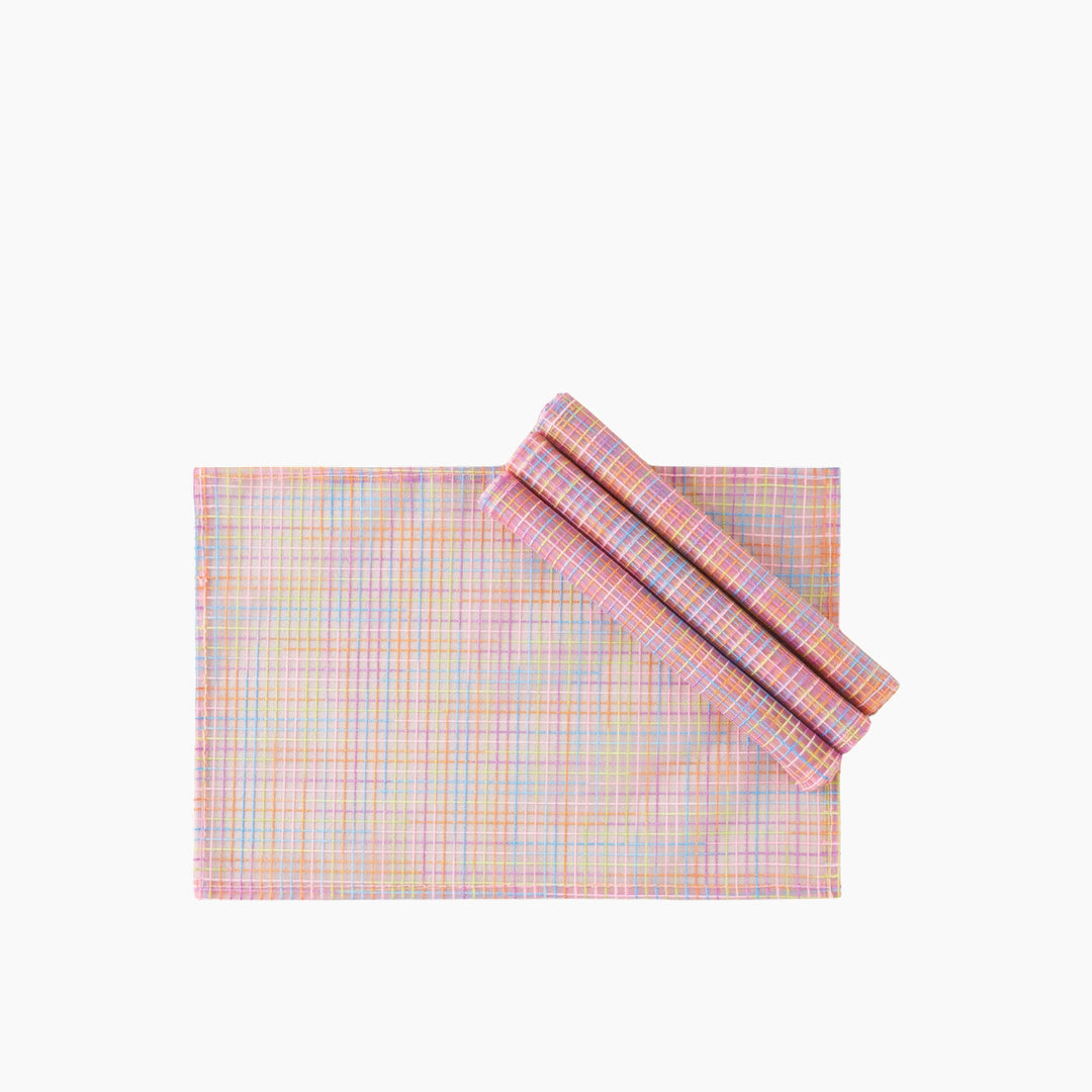 EH Galaxy Stripes Polyester 4 Pcs Table Mat 30X45 Cm Pınk