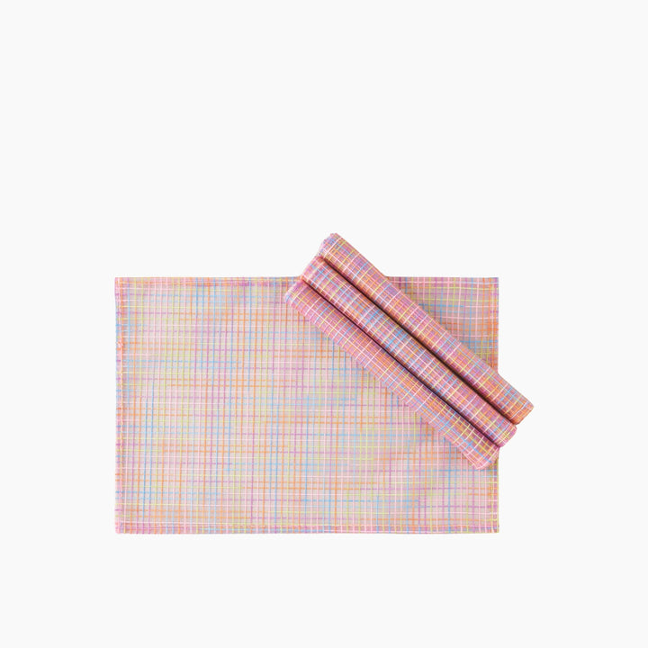 EH Galaxy Stripes Polyester 4 Pcs Table Mat 30X45 Cm Pınk