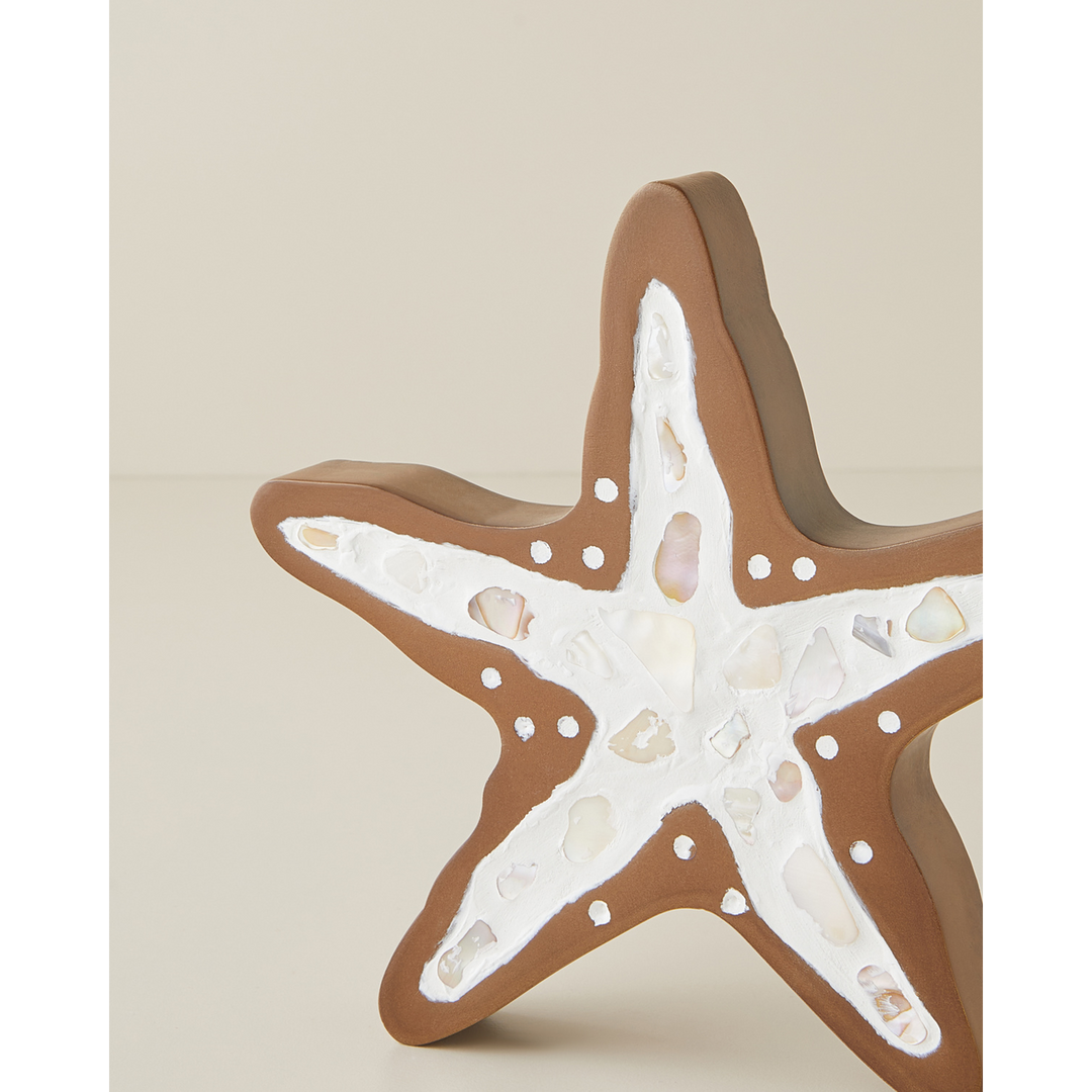 EH Living Star Mdf Decorative 17 X 17 Cm White - Brown