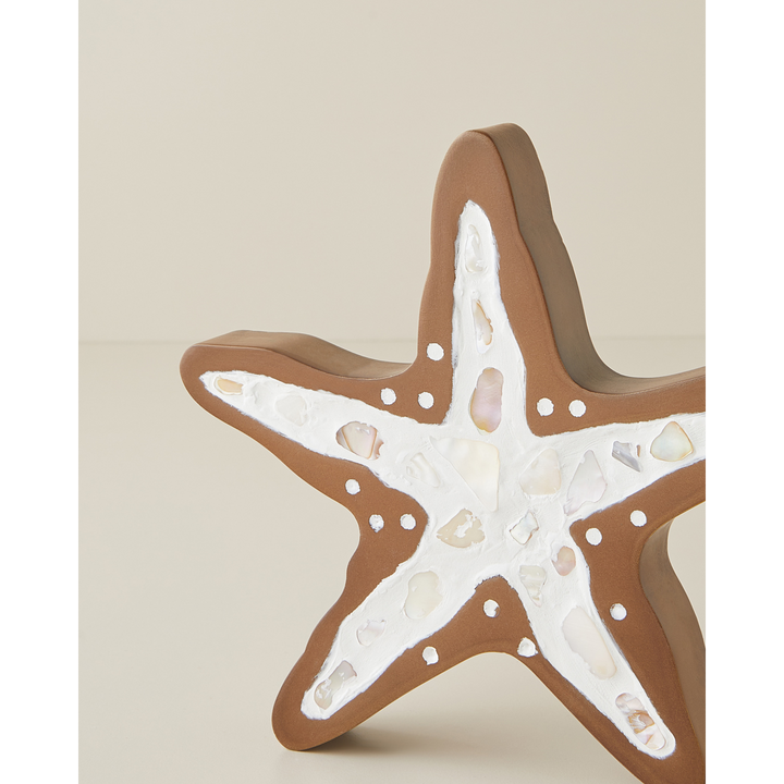 EH Living Star Mdf Decorative 17 X 17 Cm White - Brown
