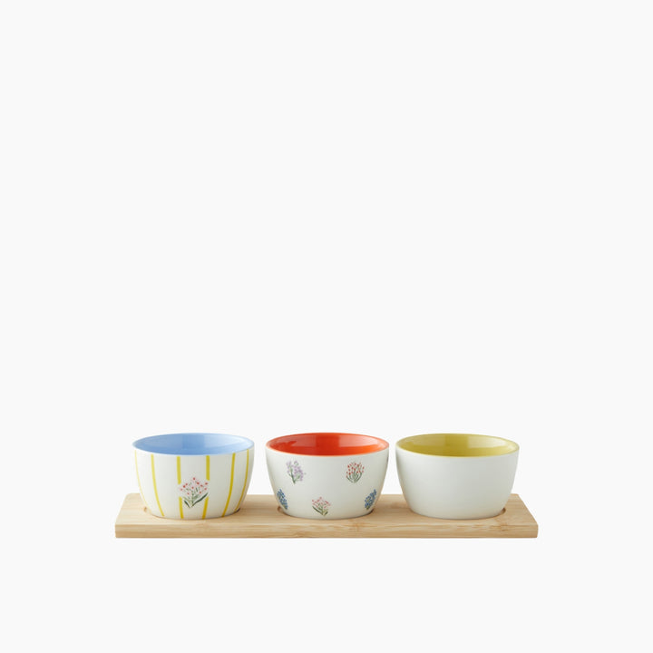 EH Garden Petals Stoneware 4 Pieces Serving Ware 9,5X5 Cm Colored