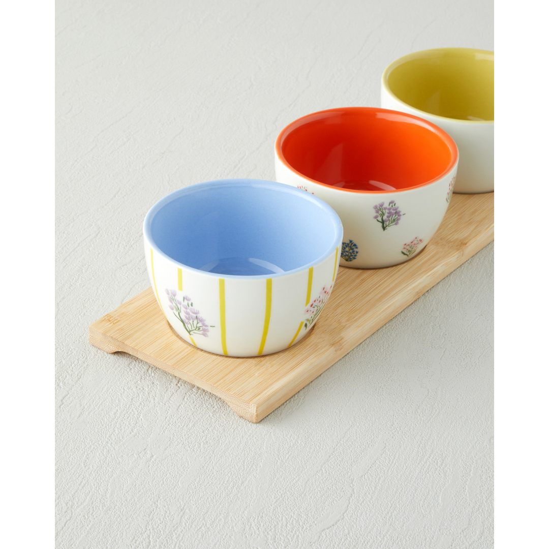 EH Garden Petals Stoneware 4 Pieces Serving Ware 9,5X5 Cm Colored