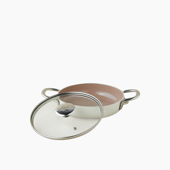 EH Prego Cerawell With Cover Omelet Pan 20 Cm Cream - Brown