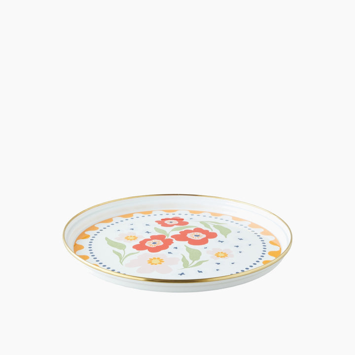 EH Bright Bloom Enamel Tray 31 Cm Colored