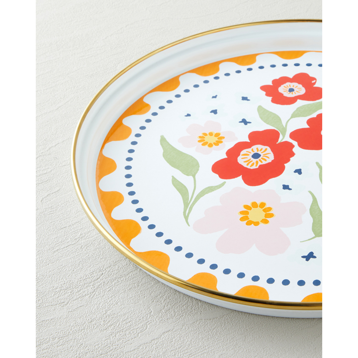 EH Bright Bloom Enamel Tray 31 Cm Colored