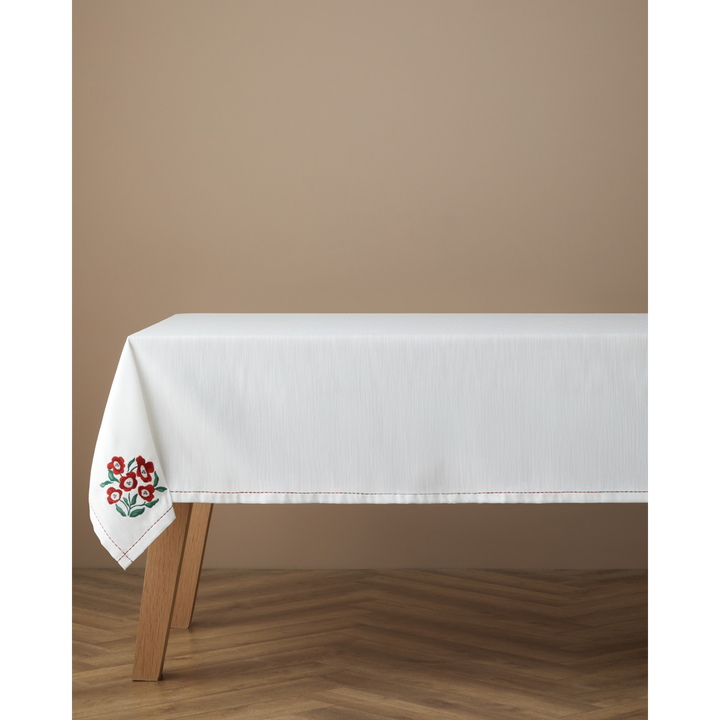 Bright Parade Polyester Table Cloth 150X200 Cm White - Red