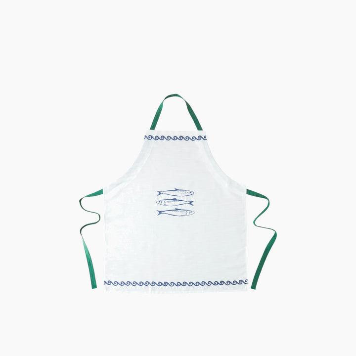 EH Maritime Melody Polyester Kitchen Apron - White/Green, 65 x 75cm