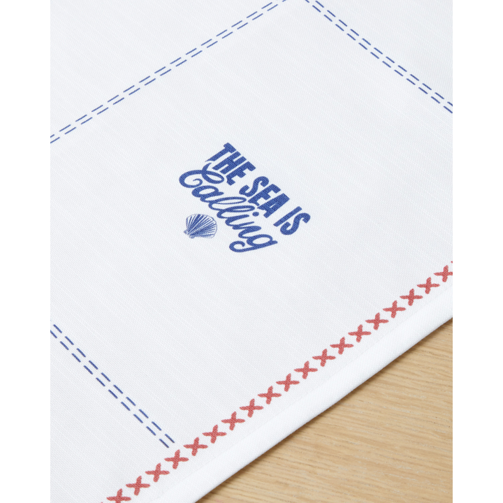 Marin Symphony Polyester Runner 40 X 140 Cm White - Navy Blue