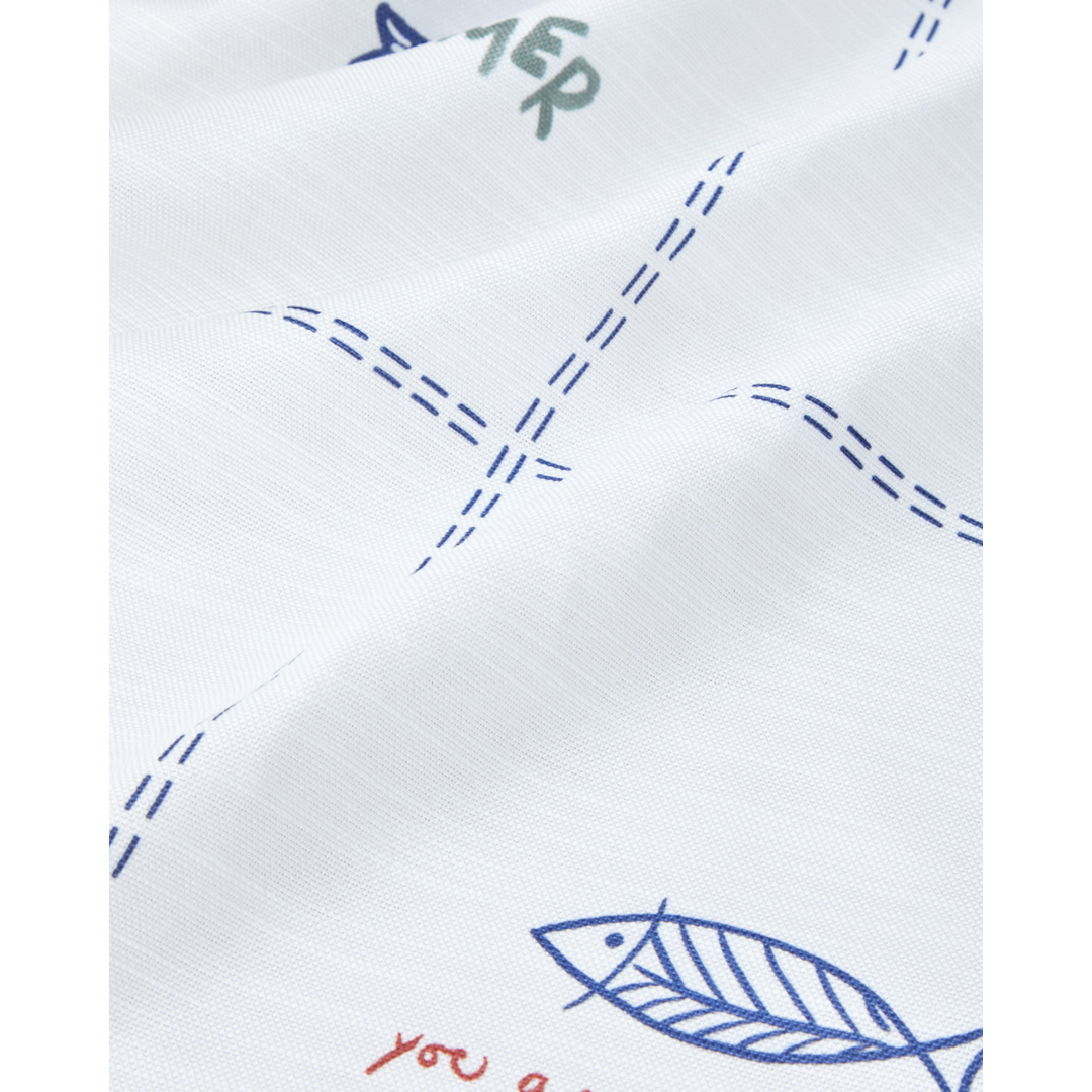 Marin Symphony Polyester Runner 40 X 140 Cm White - Navy Blue