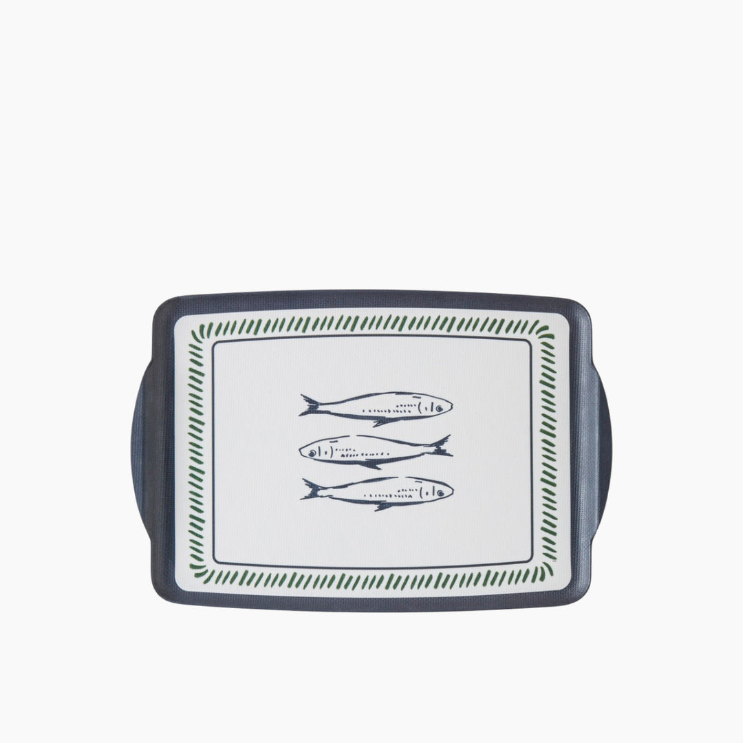 EH Maritime Melody Melamine Anti-Slip Tray 25 X 38 Cm White - Navy Blue
