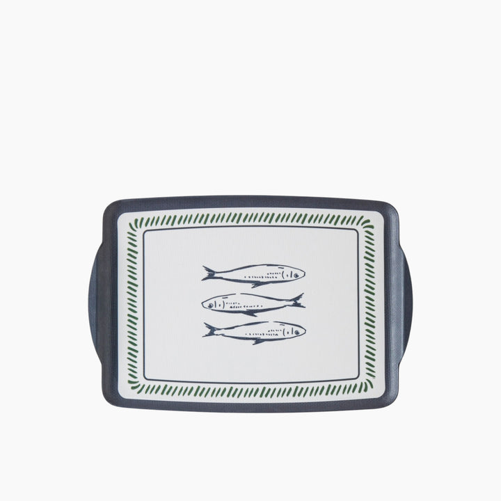 EH Maritime Melody Melamine Anti-Slip Tray 25 X 38 Cm White - Navy Blue