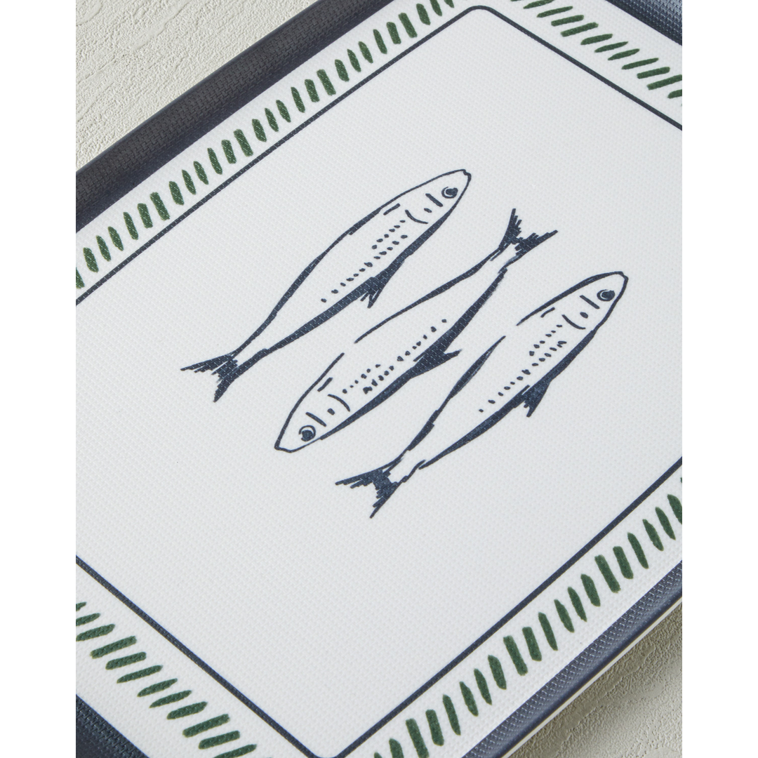 EH Maritime Melody Melamine Anti-Slip Tray 25 X 38 Cm White - Navy Blue
