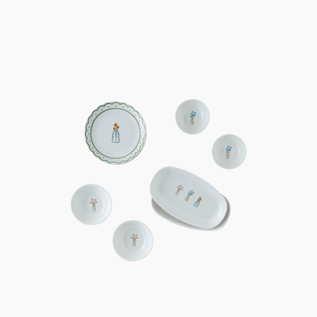 EH Violet Porcelain Breakfast Set 10 Pieces 4 Servings Colored