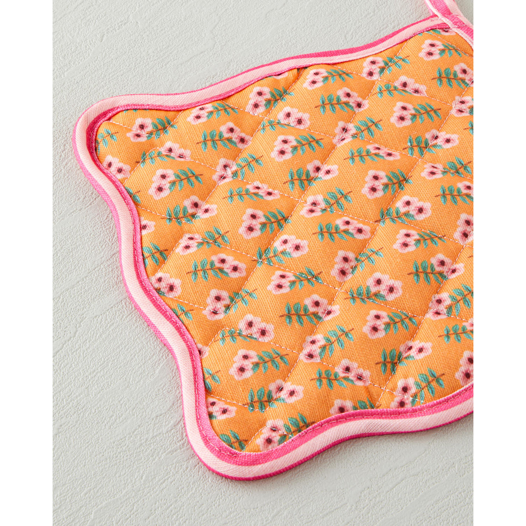 EH Whispering Petals Polyester 2 Pcs Kitchen Set Pink - Orange