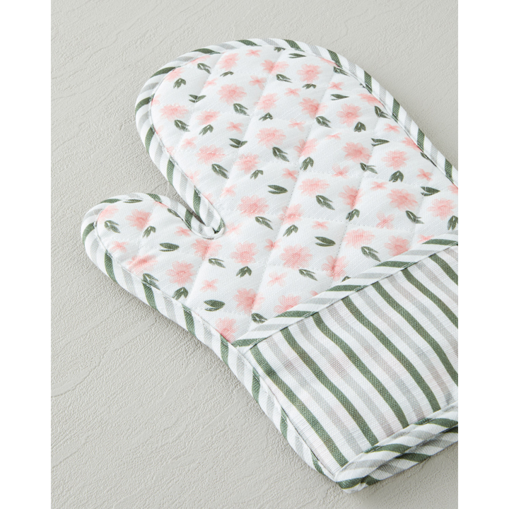 EH Petal Dreams Polyester 2-Piece Kitchen Set  White-Pink