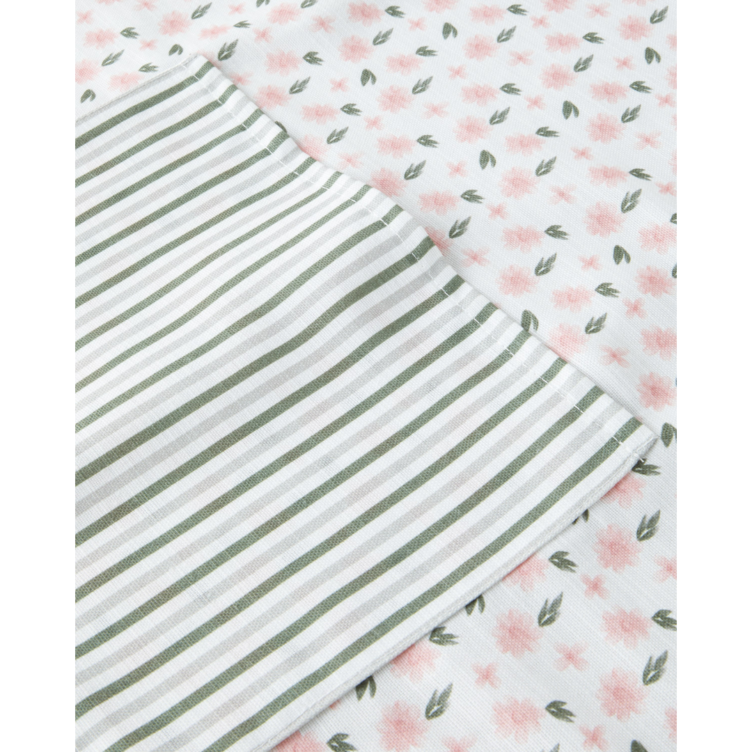 EH Petal Dreams Polyester Kitchen Apron White - Pink