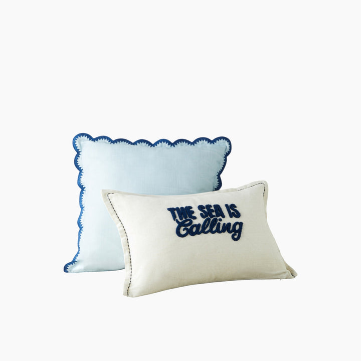 EH The Sea Is Calling Stuffed Cushion  Navy Blue - Beige