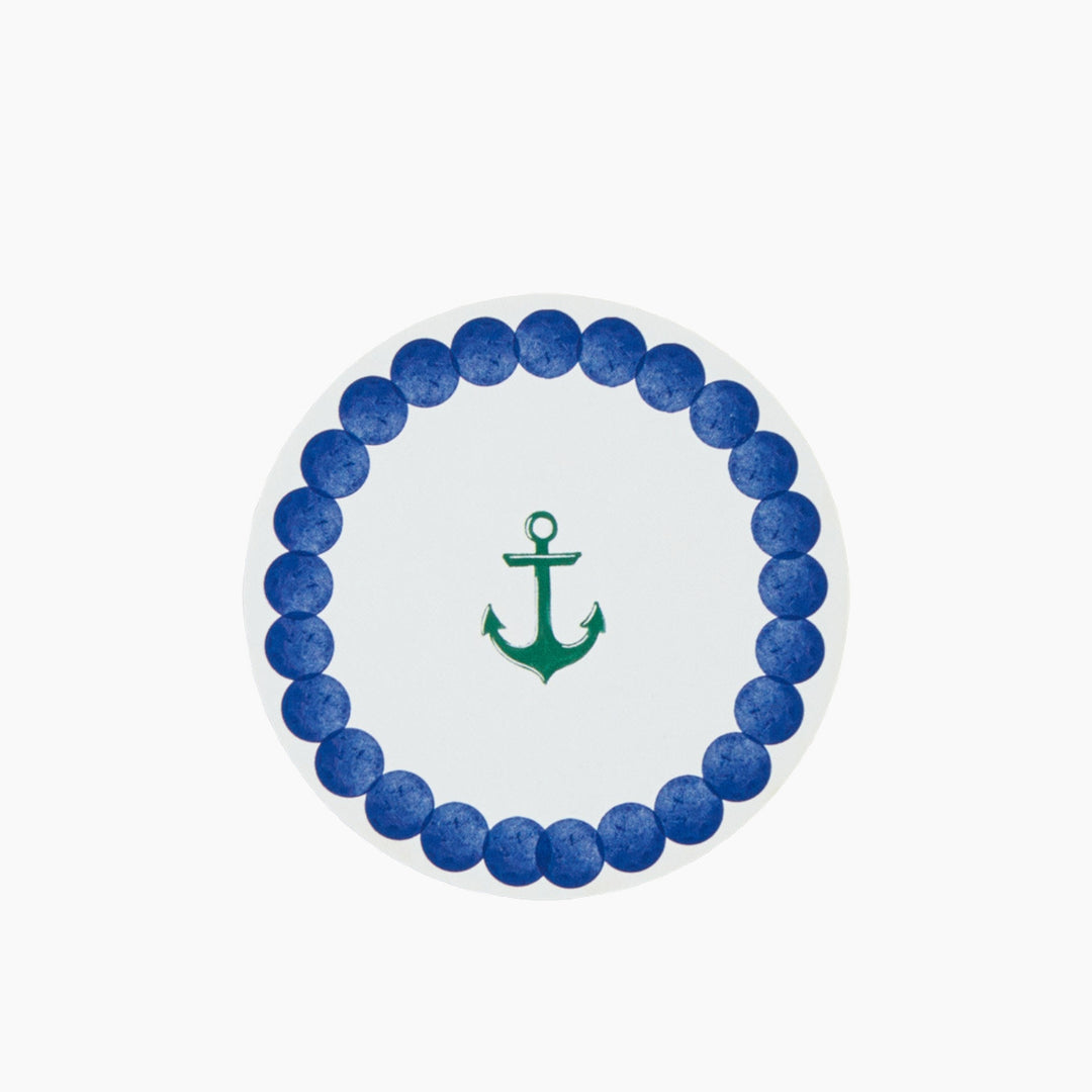 EH Blue Depth Wooden 6 Pcs Coaster 9.5 Cm Blue - Green