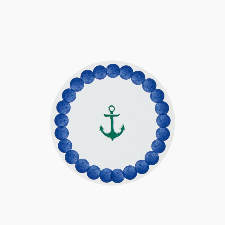 EH Blue Depth Wooden 6 Pcs Coaster 9.5 Cm Blue - Green