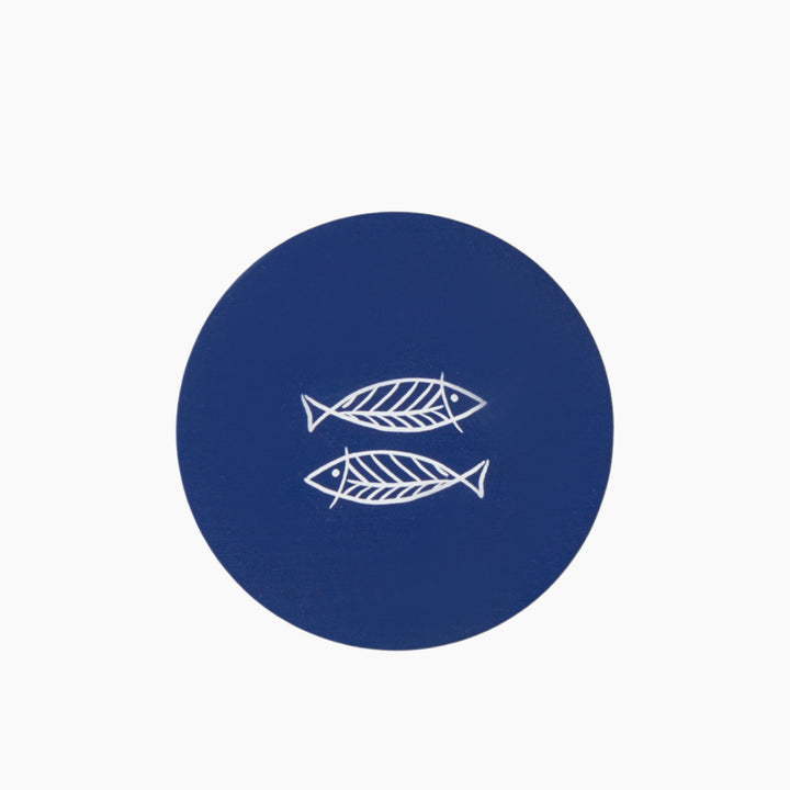 EH Blue Depth Wooden 6 Pcs Coaster 9.5 Cm Blue - Green