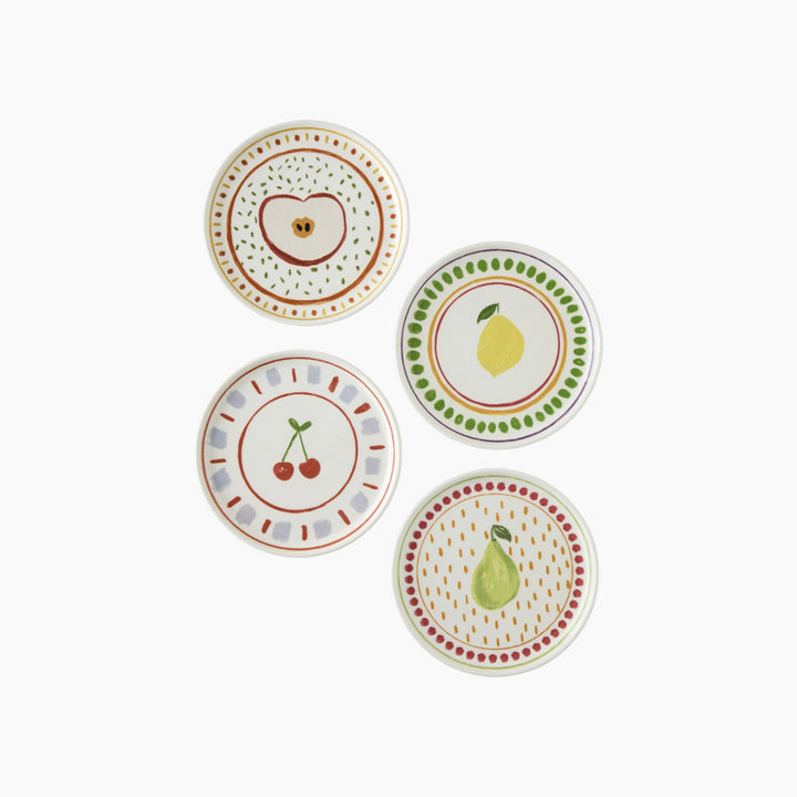 EH Fruity Ceramic 4 Pcs Cake Set 20 Cm Colored