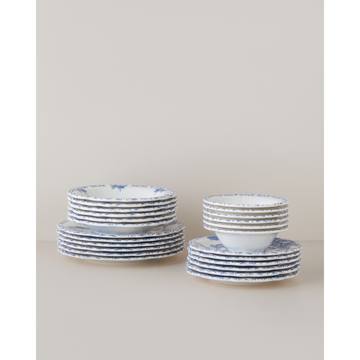EH Porcelain Table Set 24 Pieces, 6 Servings Blue