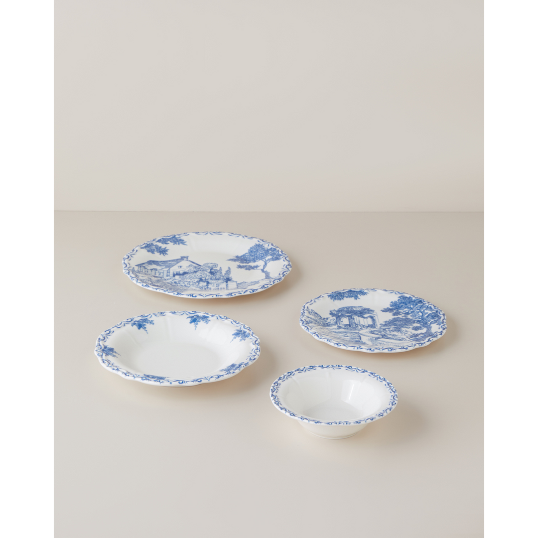 EH Porcelain Table Set 24 Pieces, 6 Servings Blue