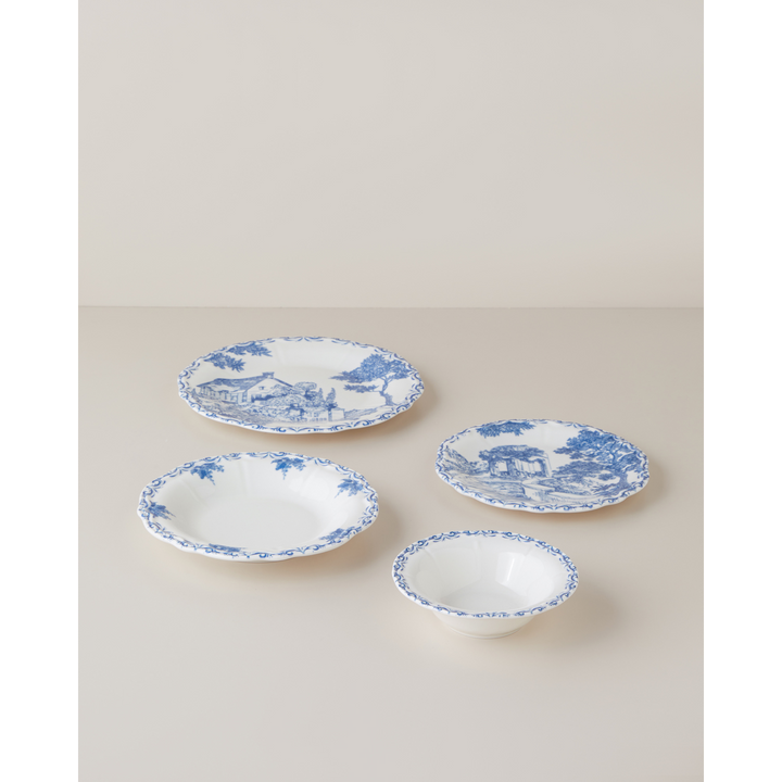 EH Porcelain Table Set 24 Pieces, 6 Servings Blue