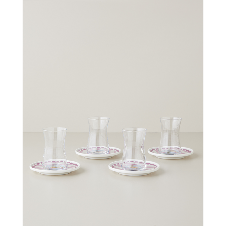 EH Porcelain 8 Pieces 4 Servings Tea Set 165 Ml Colored
