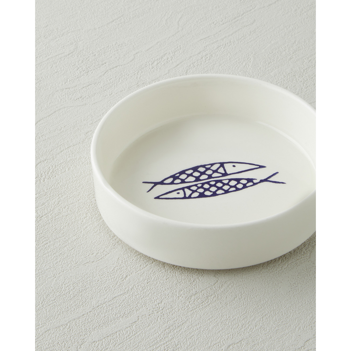 EH Ceramic Bowl White - Navy Blue